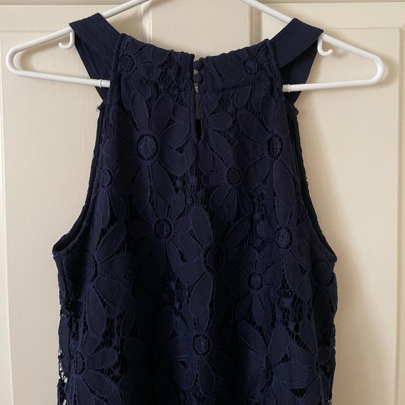 I.N.C International Concepts Navy Blue Halter Top Size Medium - Picture 4 of 5